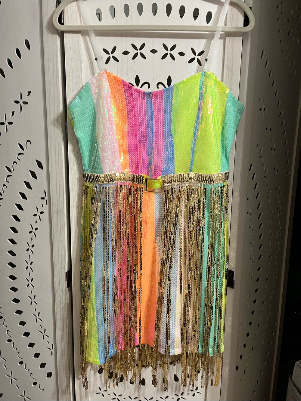 Womens Blue B (BlueB) Multicolor Sequin Fringe Dress